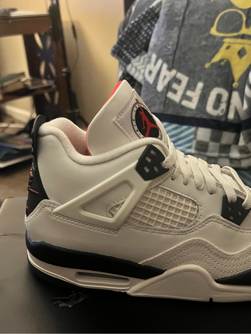 Jordan Kids' Sneakers in White with Black and Red Accents